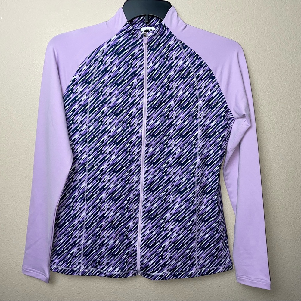 Foot Joy FJ Women Performance Full Zip Golf Pickleball Jacket Purple Black Small